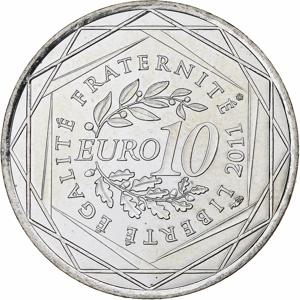 France, 10 Euro, Bretagne, 2011, MDP, Silver, MS(63)
