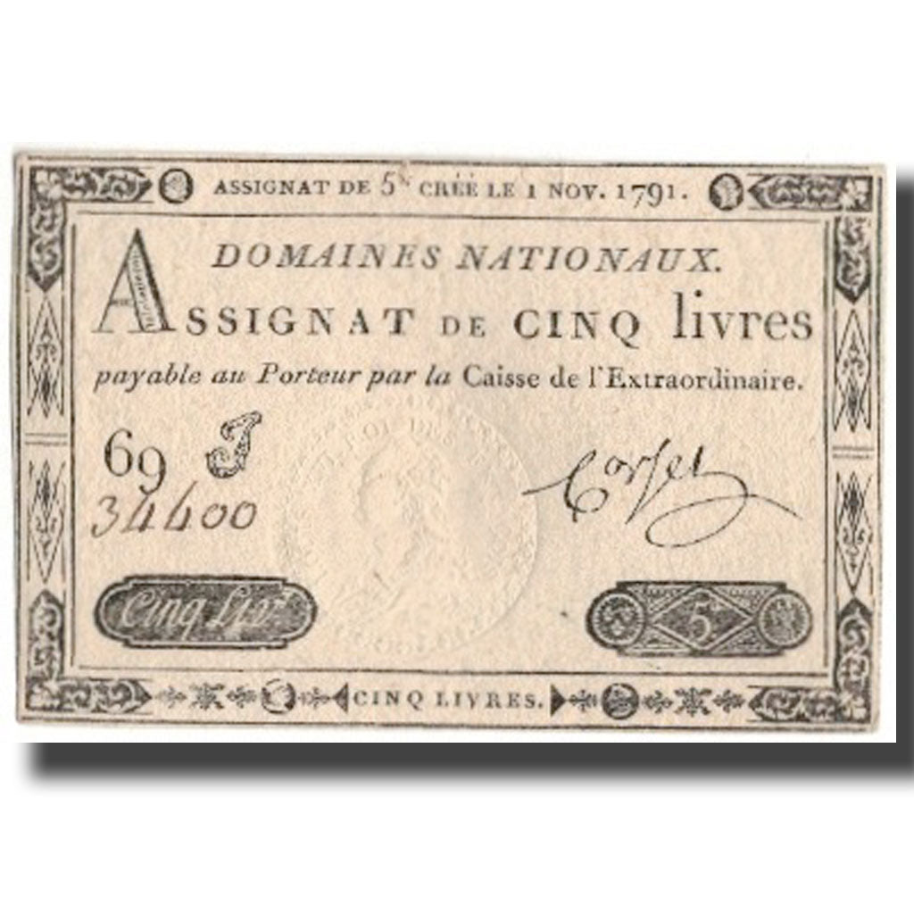 France, 5 Livres, 1791, 1791-11-01, SUP, KM:A50, Lafaurie:145
