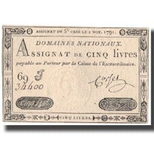 France, 5 Livres, 1791, 1791-11-01, SUP, KM:A50, Lafaurie:145