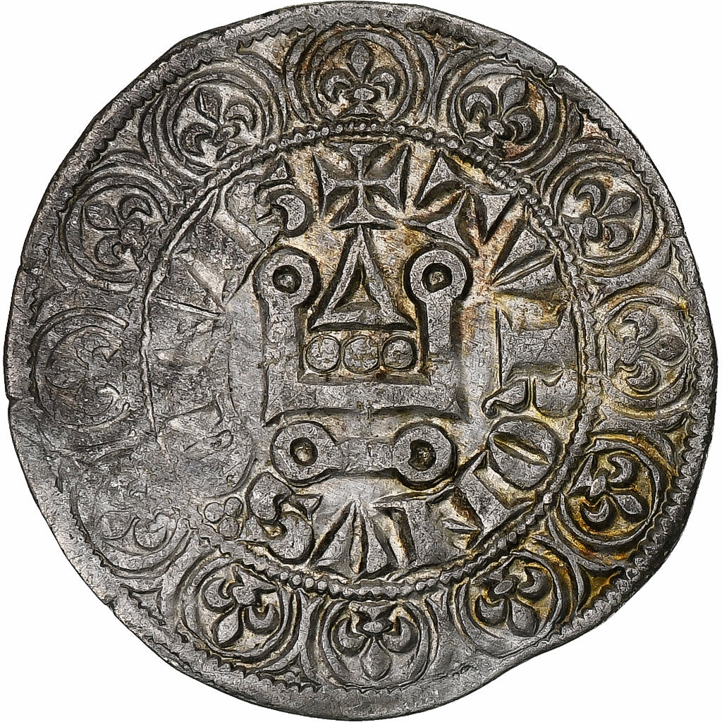 França, Philip IV, Gros Tournois, 1290-1295, Prata, AU(50-53), Duplessy:214