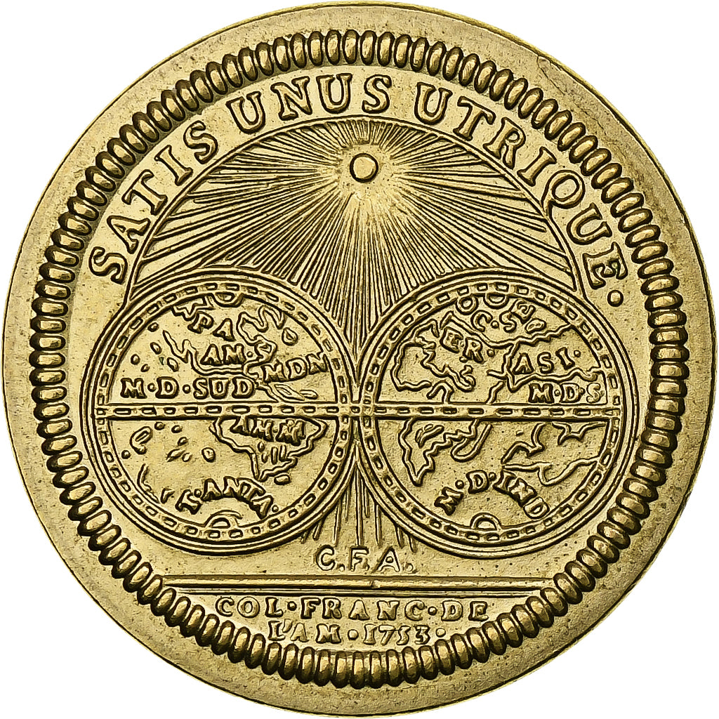France, Medal, Louis XV, Satis Unus Utrique, 1987, Nordic gold, MS(60-62)