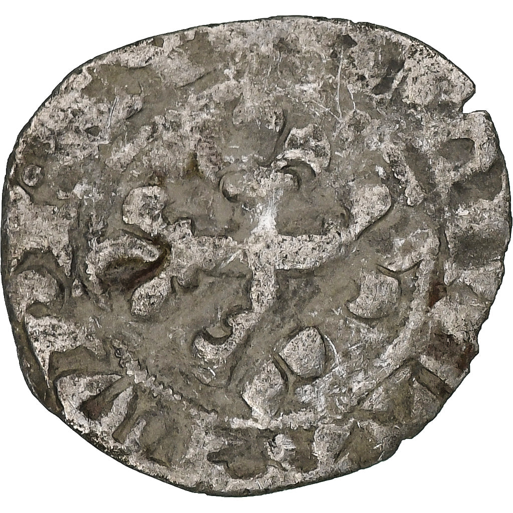 France, Charles IV, Double Parisis, 1323-1328, Billon, VF(20-25), Duplessy:244b