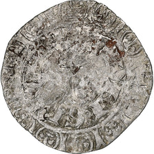 France, Charles V, Blanc au K, 1365-1380, Billon, F(12-15), Duplessy:363