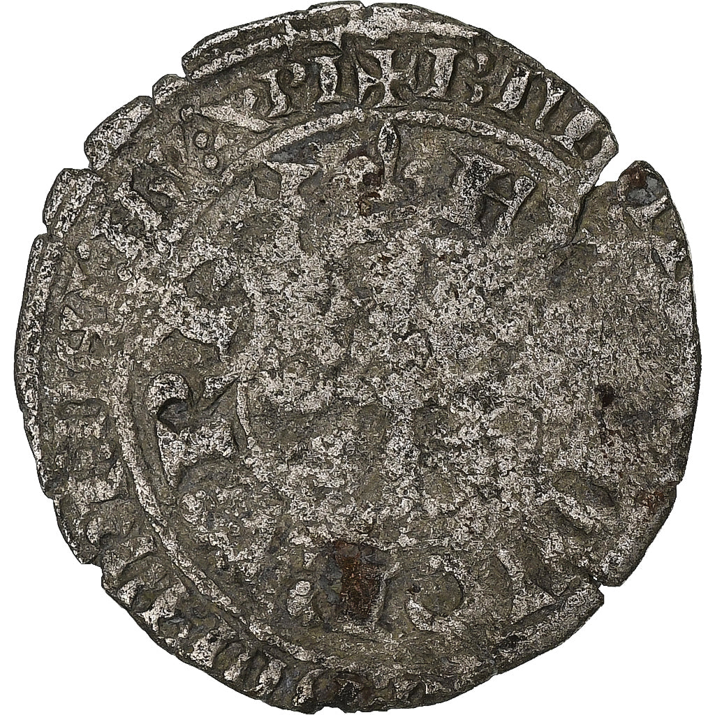 França, Charles V, Blanc au K, 1365-1380, Lingote, F(12-15), Duplessy:363