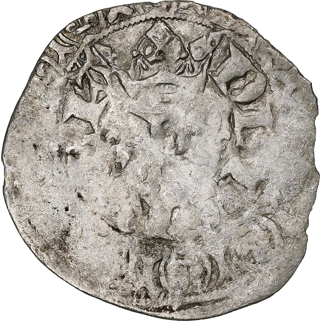 Francia, Charles V, Blanc au K, 1365-1380, Vellón, BC, Duplessy:363