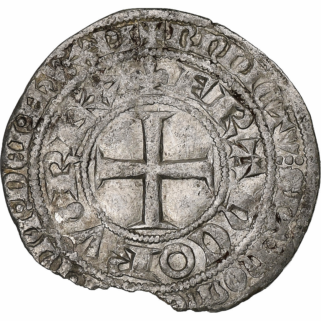 Frankrijk, Karel V, Blanc au K, 1365-1380, Billon, ZF+, Duplessy:363