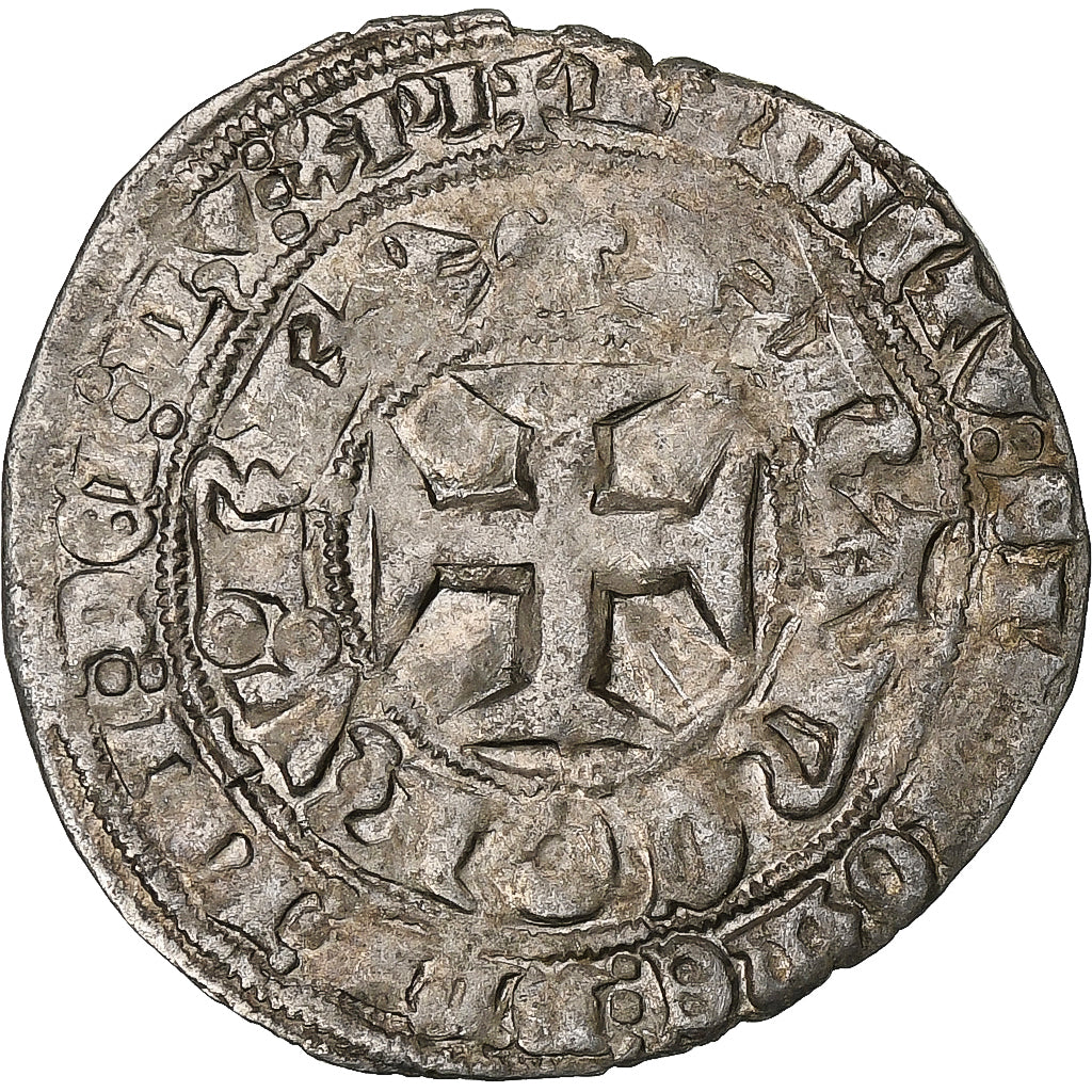 Frankrijk, Karel V, Blanc au K, 1365-1380, Billon, ZF, Duplessy:363