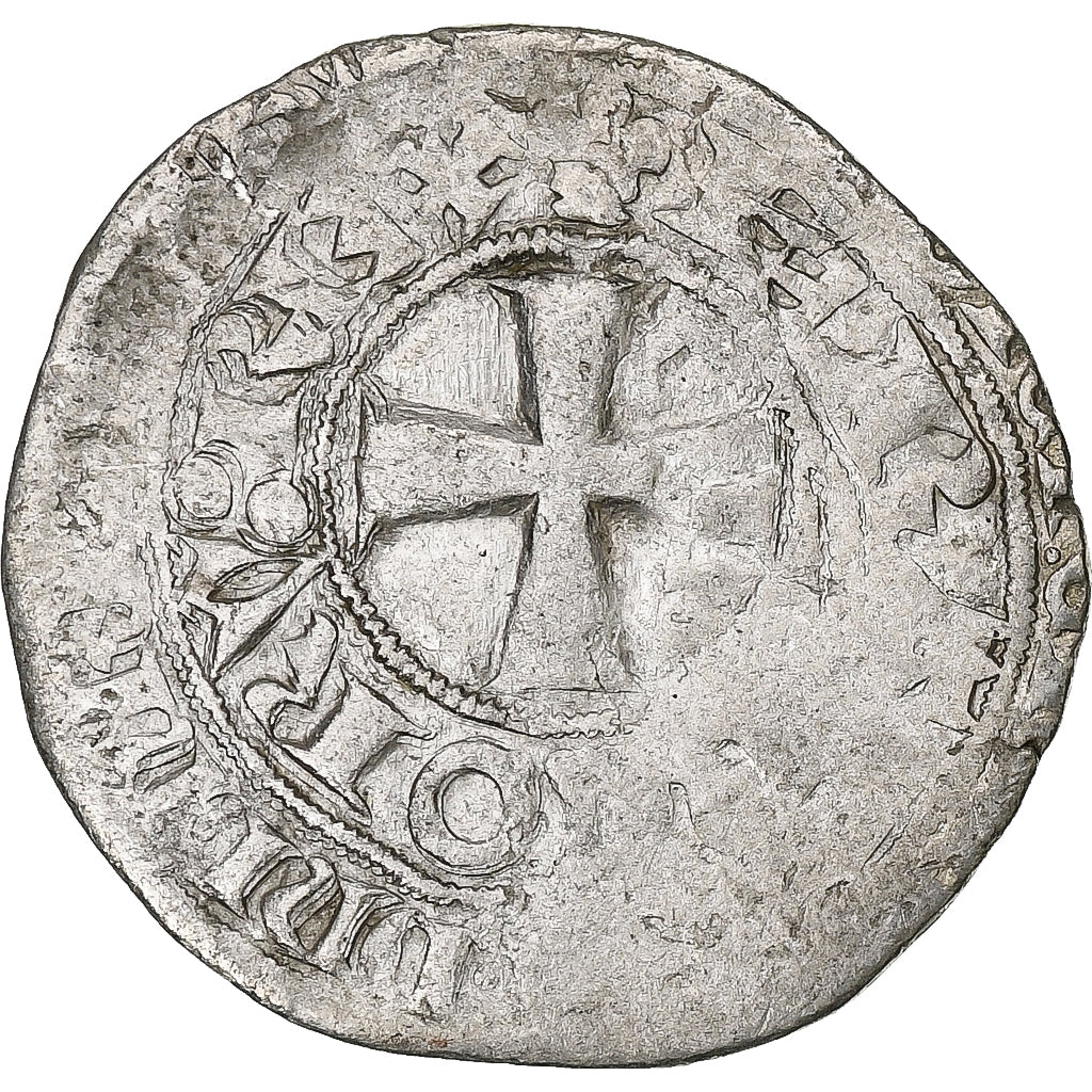 France, Charles V, Blanc au K, 1365-1380, Billon, TB+, Duplessy:363