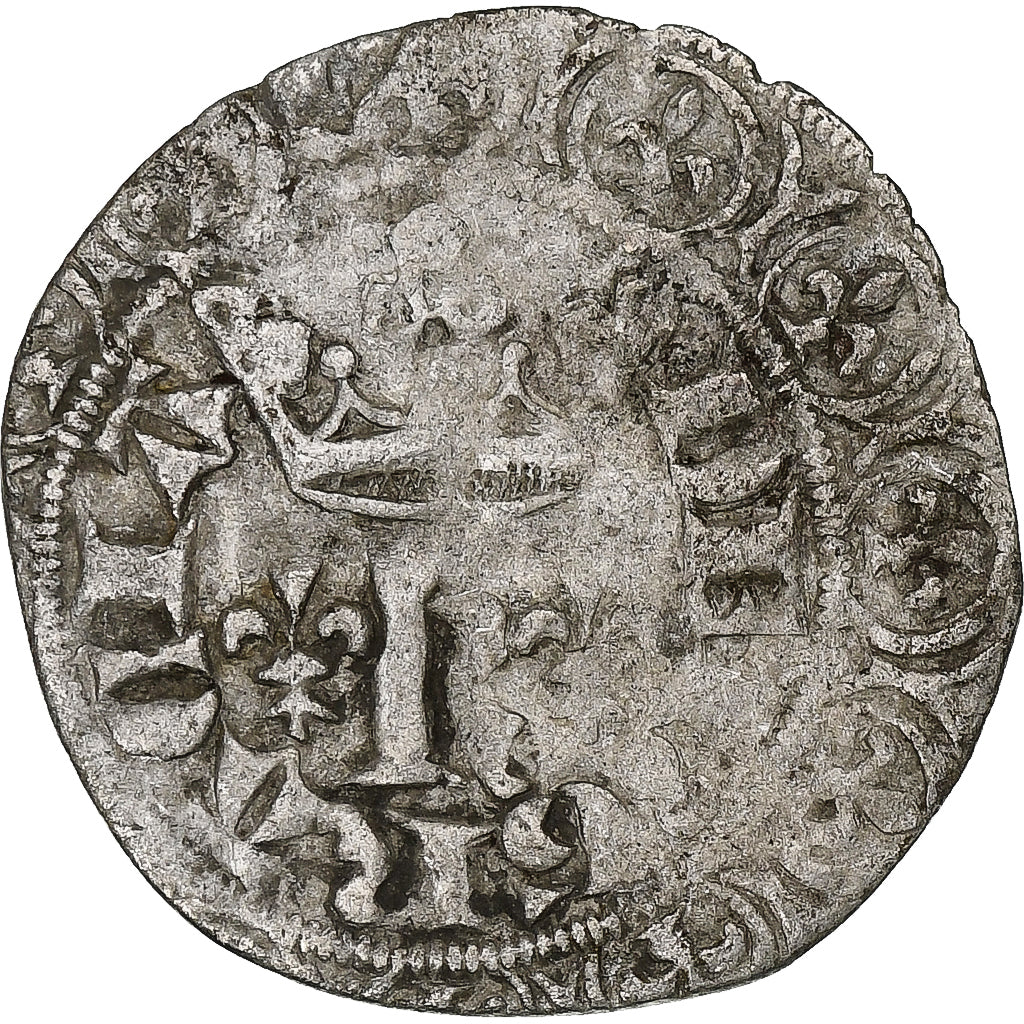 Frankrijk, Karel V, Blanc au K, 1365-1380, Billon, FR+, Duplessy:363