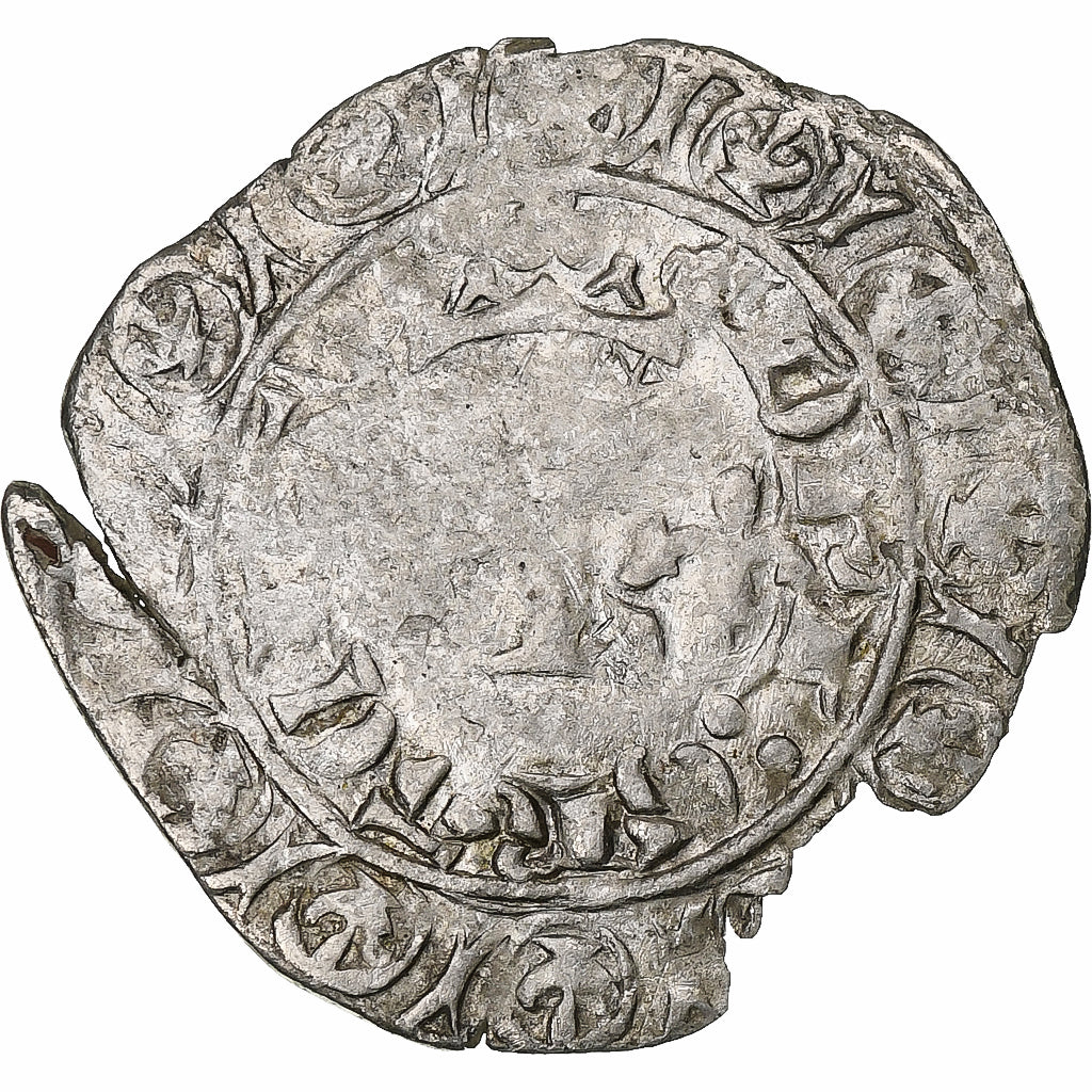 France, Charles V, Blanc au K, 1365-1380, Billon, TB+, Duplessy:363