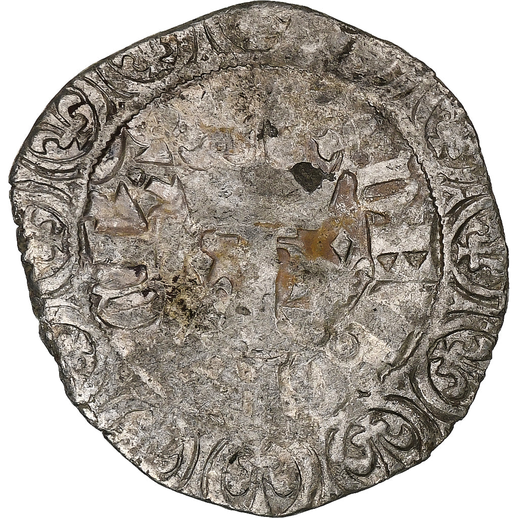 França, Charles V, Blanc au K, 1365-1380, Lingote, VF(30-35), Duplessy:363