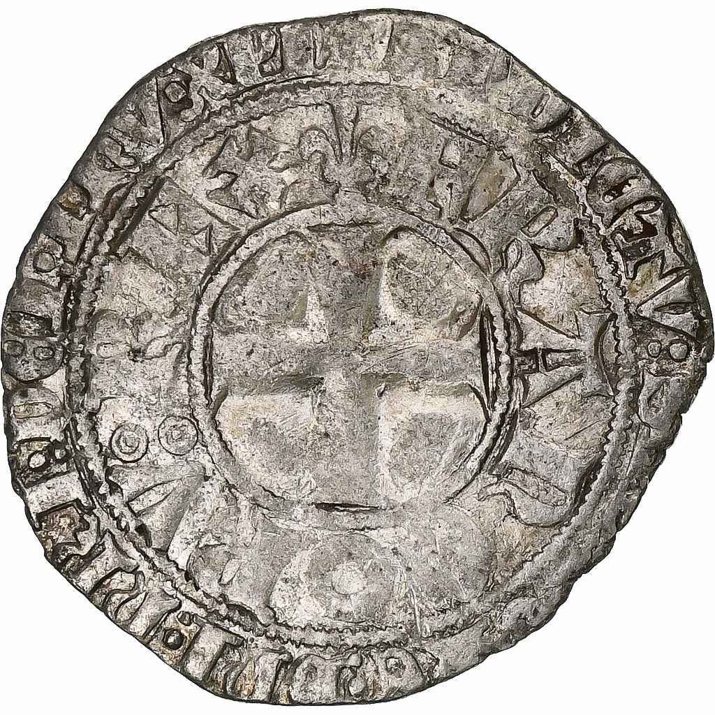 França, Charles V, Blanc au K, 1365-1380, Lingote, VF(30-35), Duplessy:363