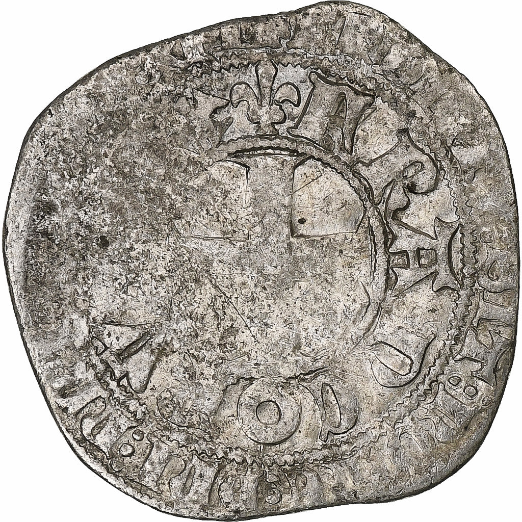 France, Charles V, Blanc au K, 1365-1380, Billon, TB+, Duplessy:363