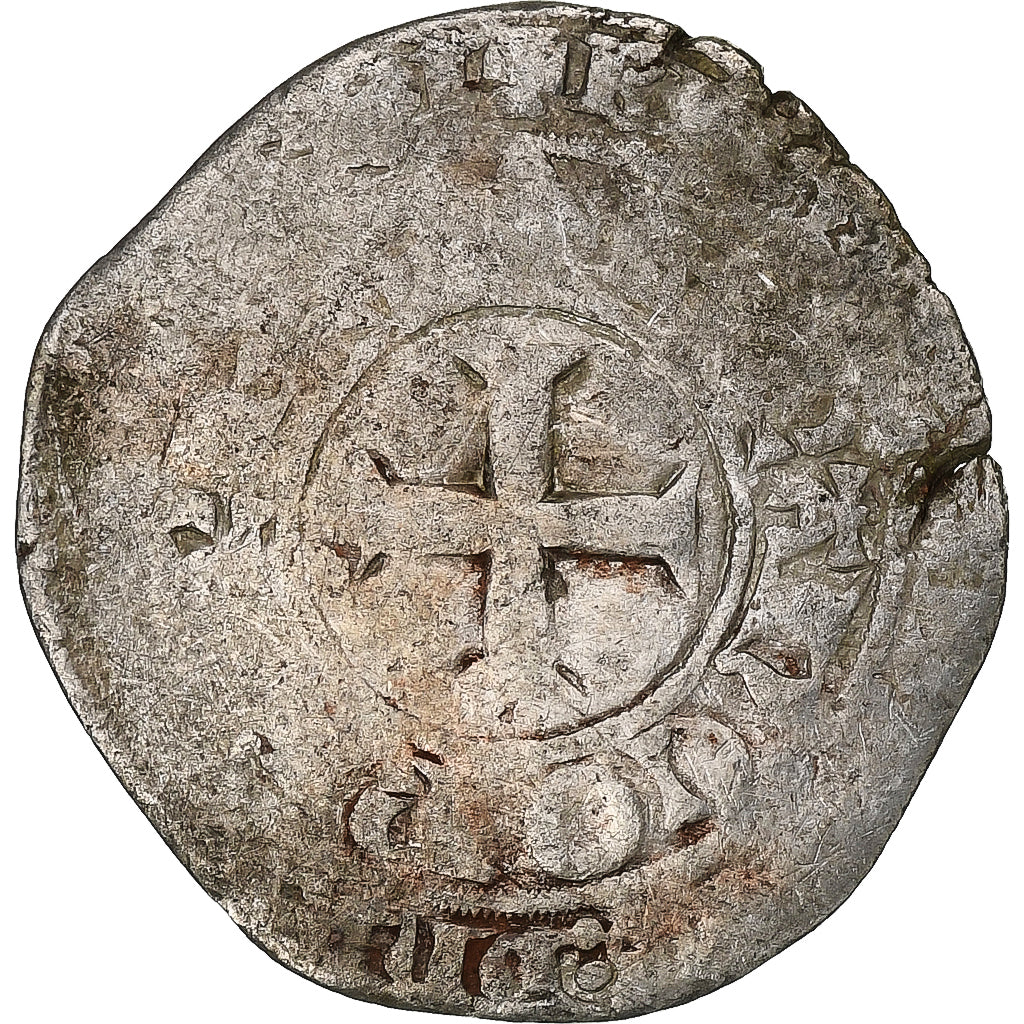 France, Charles V, Blanc au K, 1365-1380, Billon, TB, Duplessy:363
