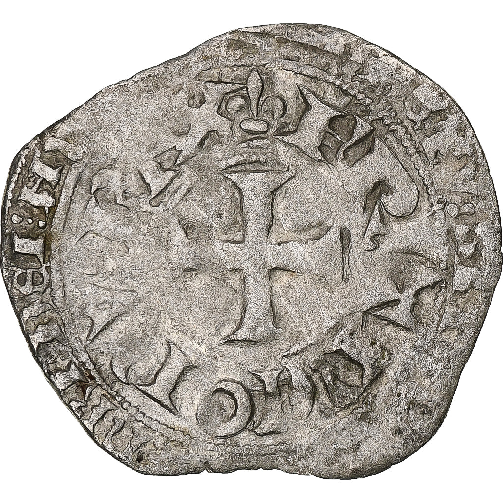 France, Charles V, Blanc au K, 1365-1380, Billon, TB, Duplessy:363