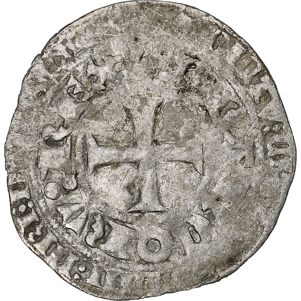 France, Charles V, Blanc au K, 1365-1380, Billon, TB, Duplessy:363