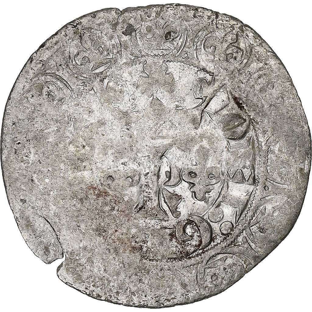 France, Charles V, Blanc au K, 1365-1380, Billon, VF(20-25), Duplessy:363
