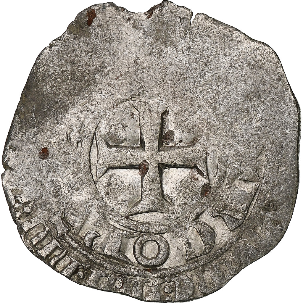 France, Charles V, Blanc au K, 1365-1380, Billon, TB, Duplessy:363
