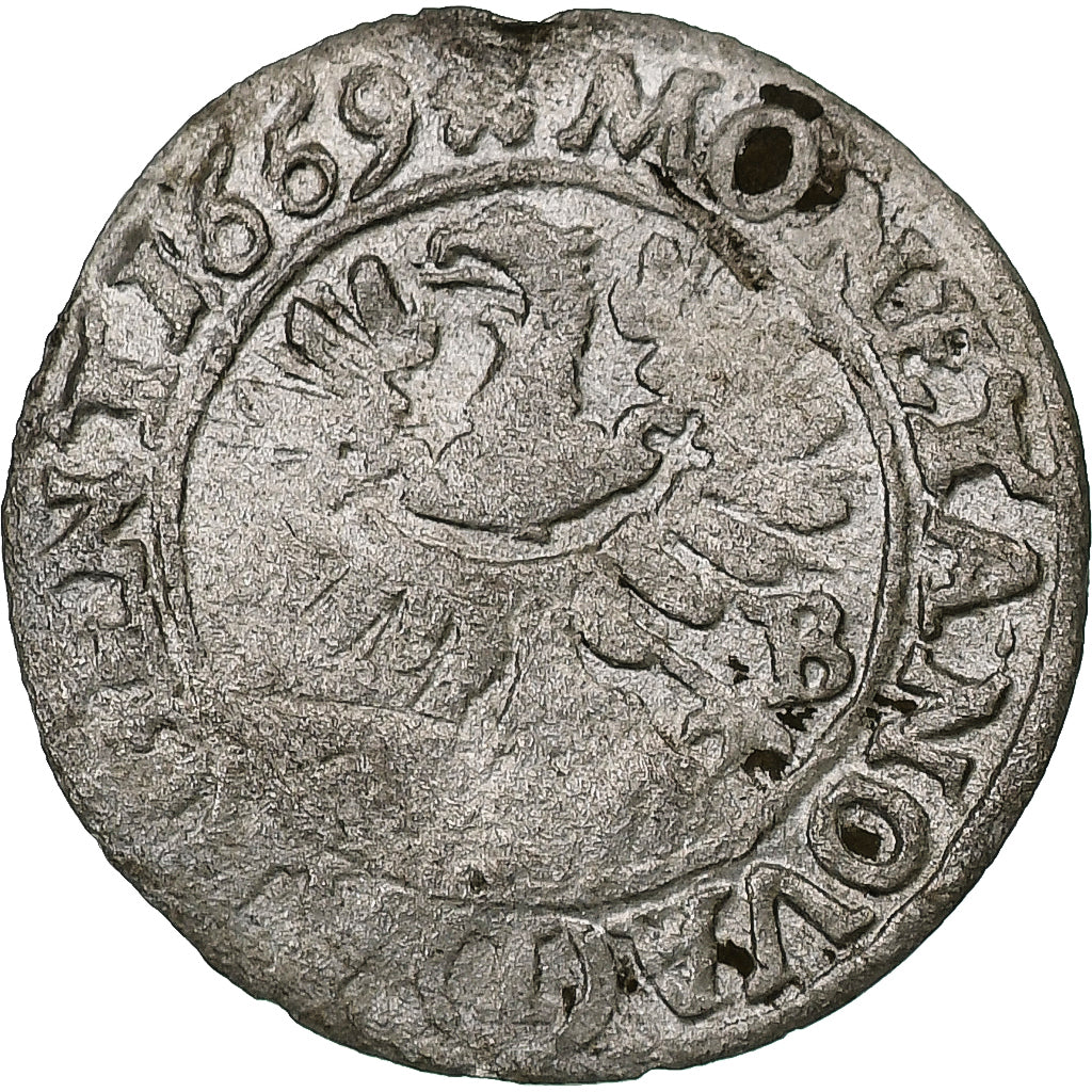 Polonia, SILESIA-LIEGNITZ-BRIEG, Christian, Kreuzer, 1669, Argento, MB+