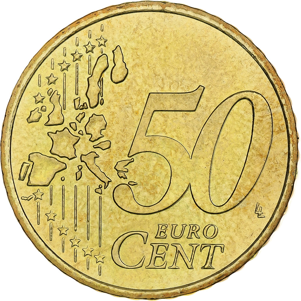 Francja, 50 Euro Cent, BU, 2001, MDP, Nordic gold, AU(55-58), KM:1287