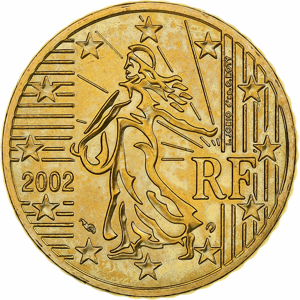 France, 50 Euro Cent, BU, 2002, MDP, Nordic gold, AU(55-58), KM:1287
