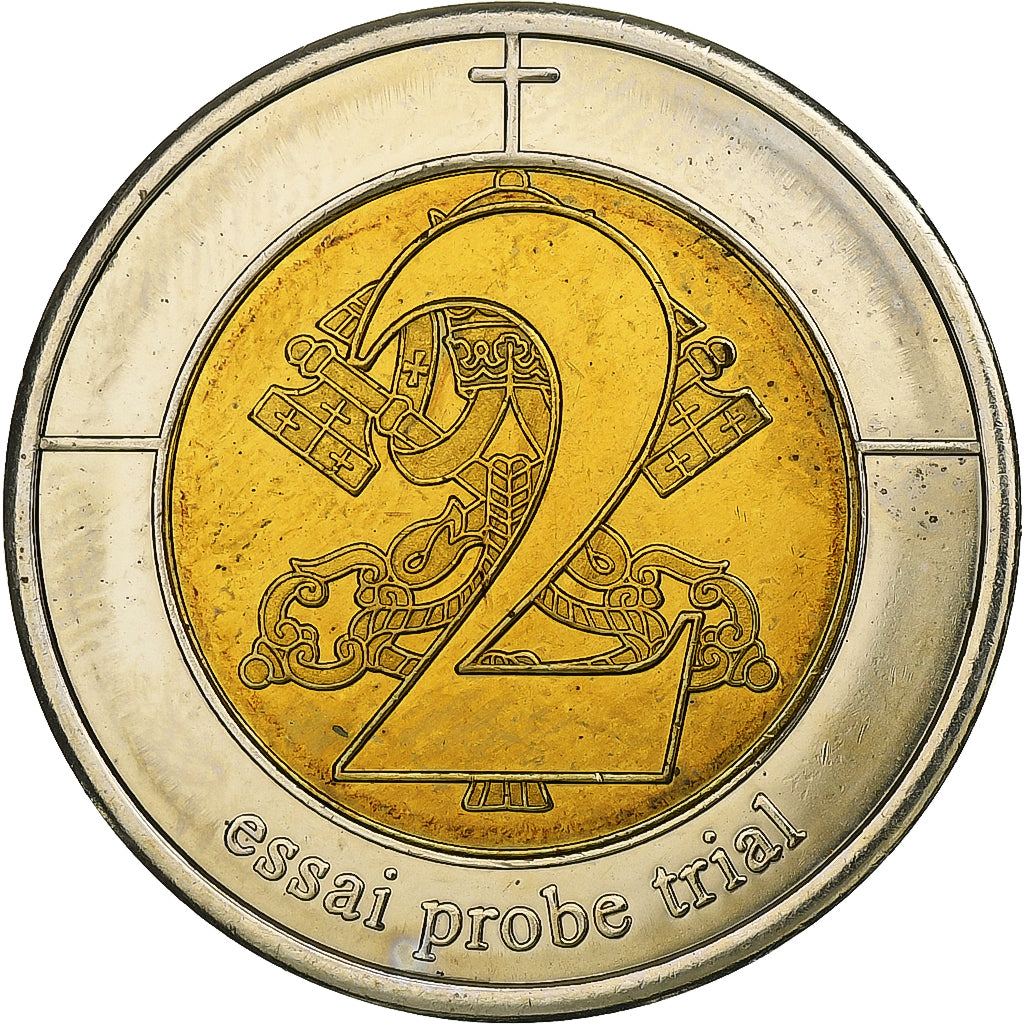 Vatican, Token, 2 E, Essai-Trial Benoit XVI, 2007, Bi-Metallic, MS(63)