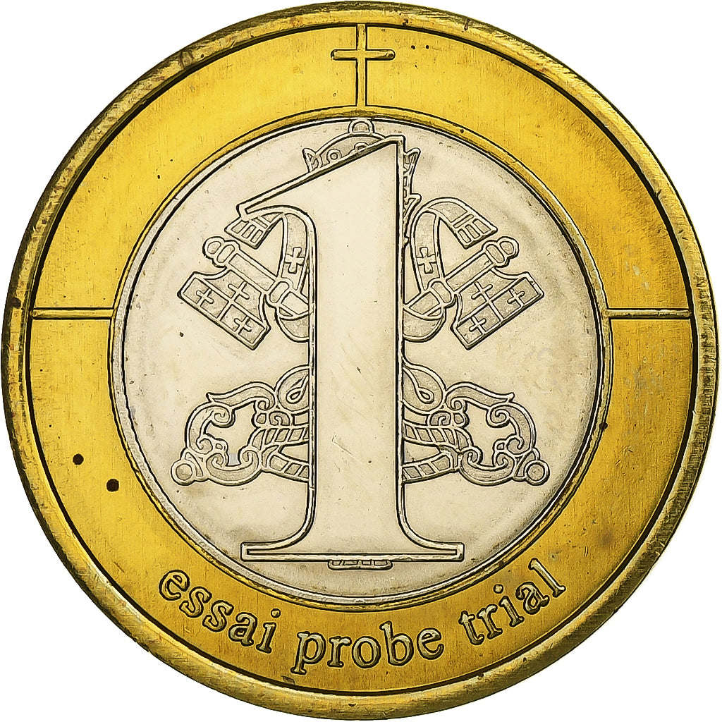 Vatican, Token, 1 E, Essai-Trial Benoit XVI, 2007, Bi-Metallic, MS(63)
