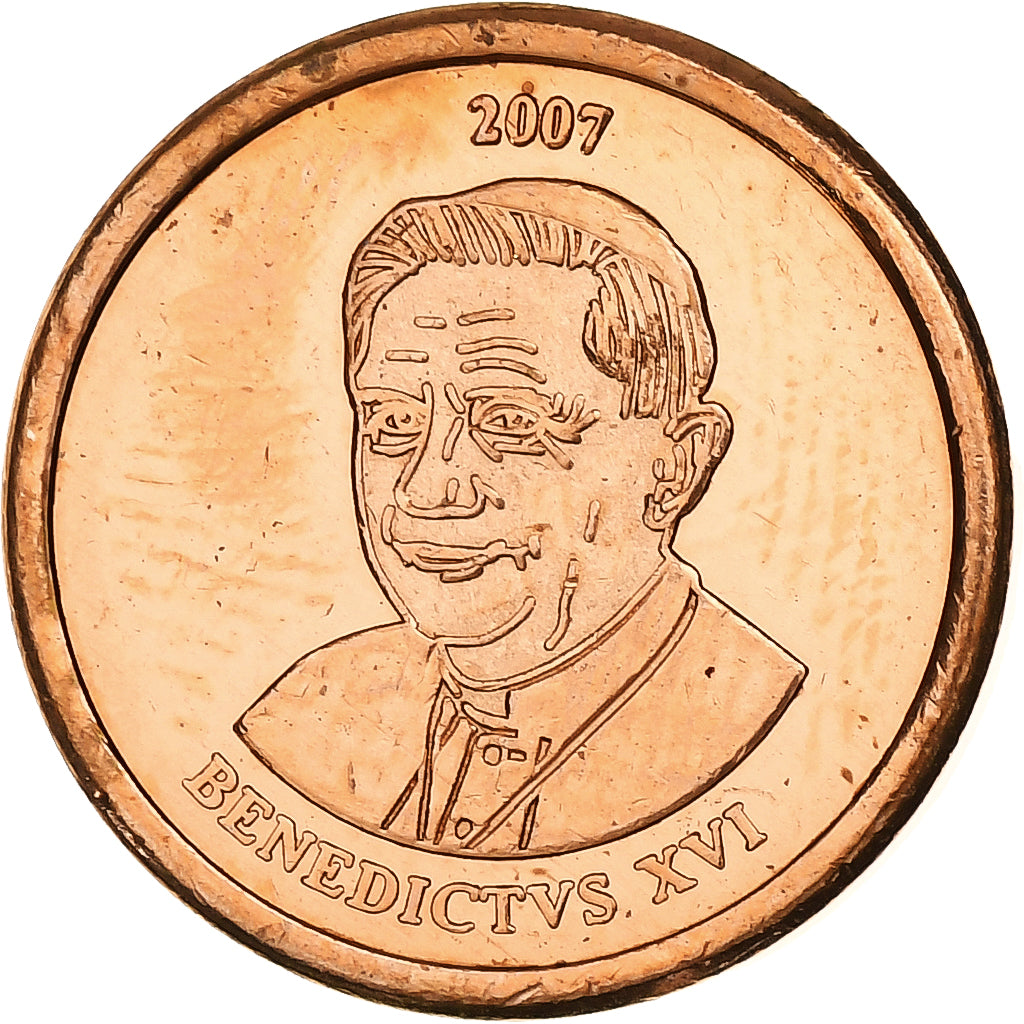 Vatikan, betaalpenning, 1 C, Essai-Trial Benoit XVI, 2007, Copper Plated Steel