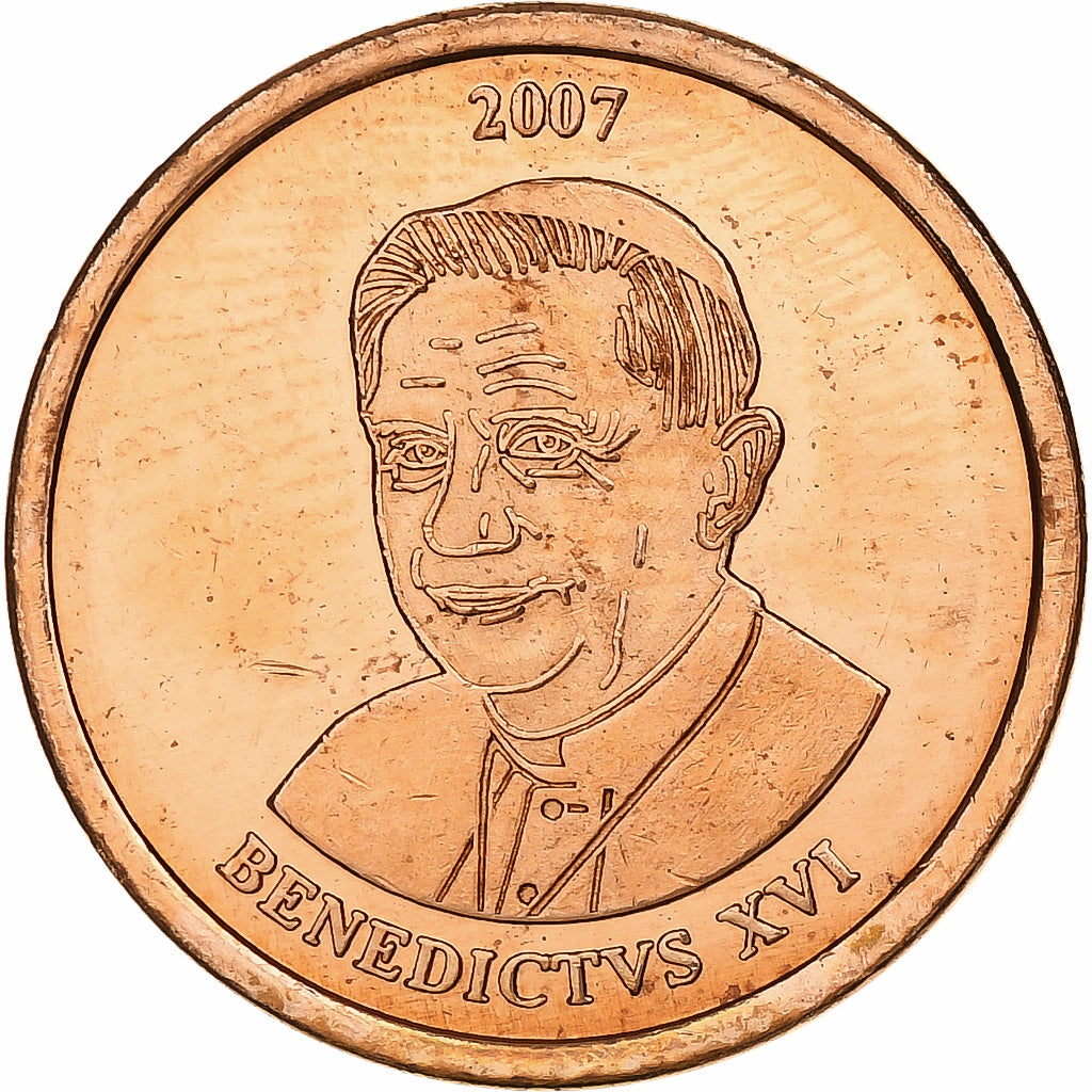 Vatikan, betaalpenning, 5 C, Essai-Trial Benoit XVI, 2007, Copper Plated Steel