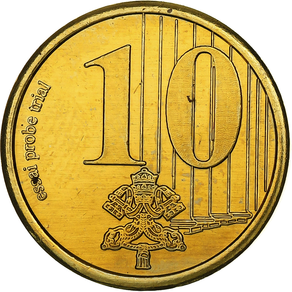 Vatikan, betaalpenning, 10 C, Essai-Trial Benoit XVI, 2007, Messing, UNZ