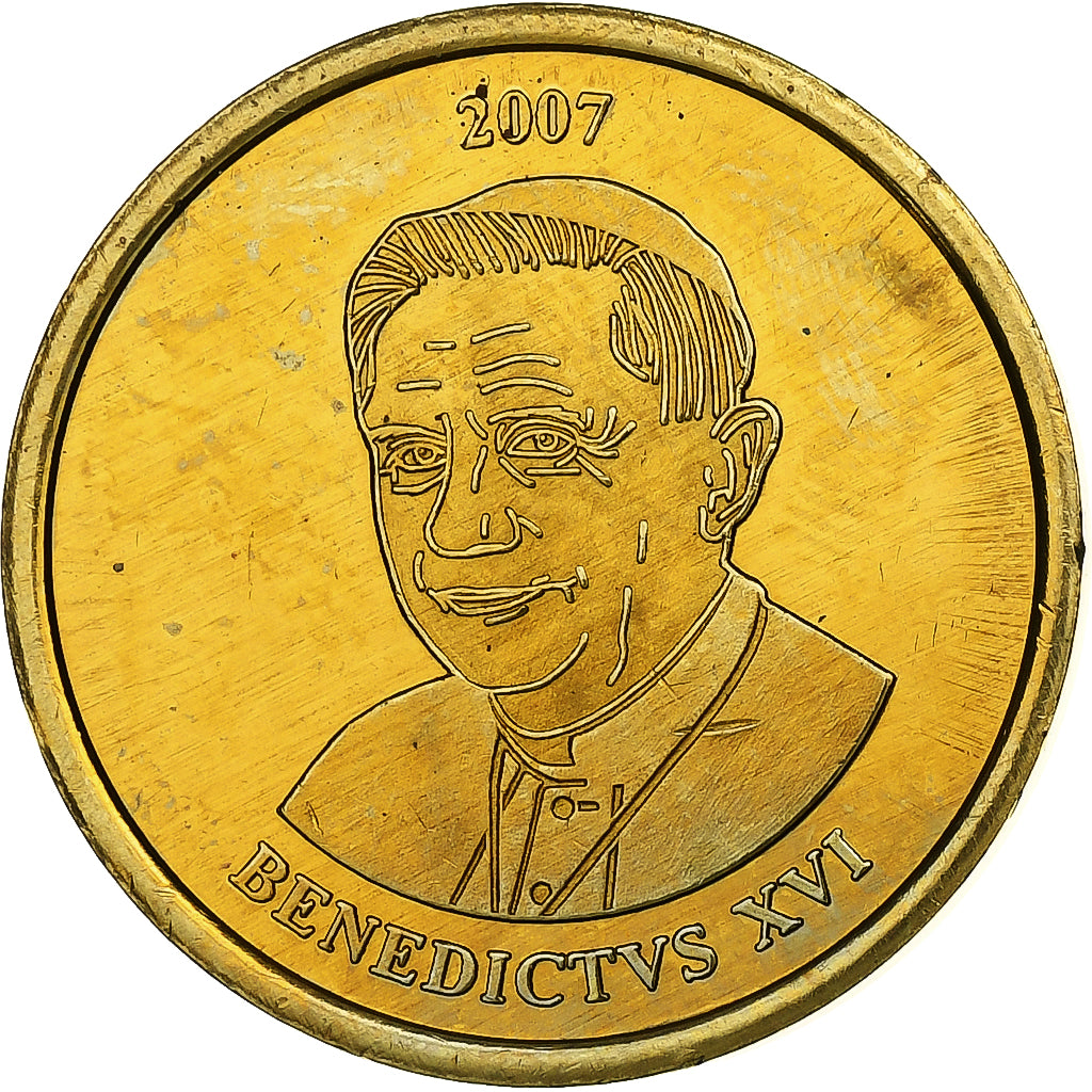 Vaticano, zeton, 20 C, Essai-Trial Benoit XVI, 2007, Latón, SC