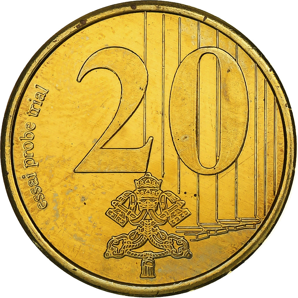 Vaticano, zeton, 20 C, Essai-Trial Benoit XVI, 2007, Latón, SC