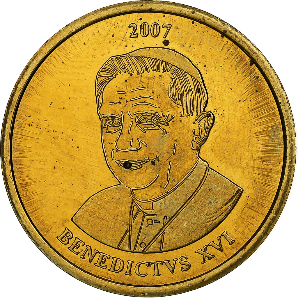 Vatikan, betaalpenning, 50 C, Essai-Trial Benoit XVI, 2007, Messing, UNZ