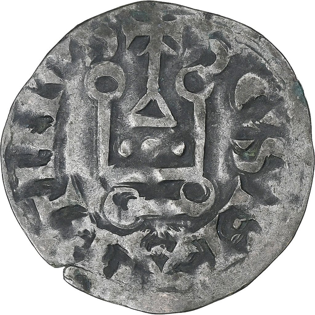 Francja, Philip II, Denier, 1180-1223, Saint-Martin de Tours, Srebro, VF(30-35)