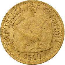 Colombia, 5 Pesos, 1919, Bogota, Gold, EF(40-45)