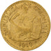 Colômbia, 5 Pesos, 1919, Bogota, Dourado, EF(40-45)