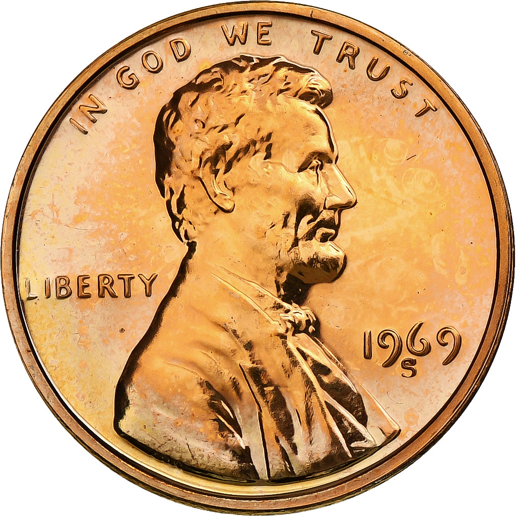 United States, Cent, Lincoln, 1969, San Francisco, Proof, Bronze, MS(64), KM:201