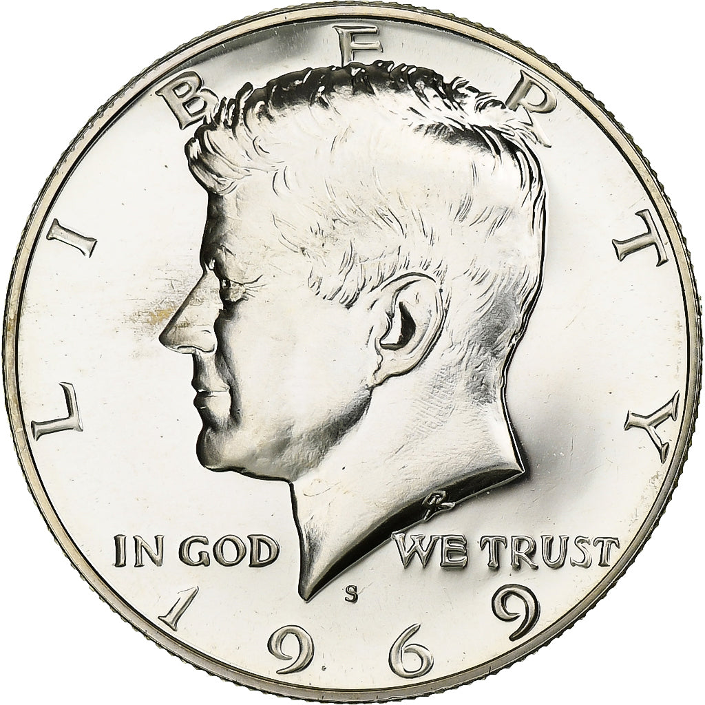 United States, Half Dollar, Kennedy, 1969, San Francisco, Silver, MS(64)