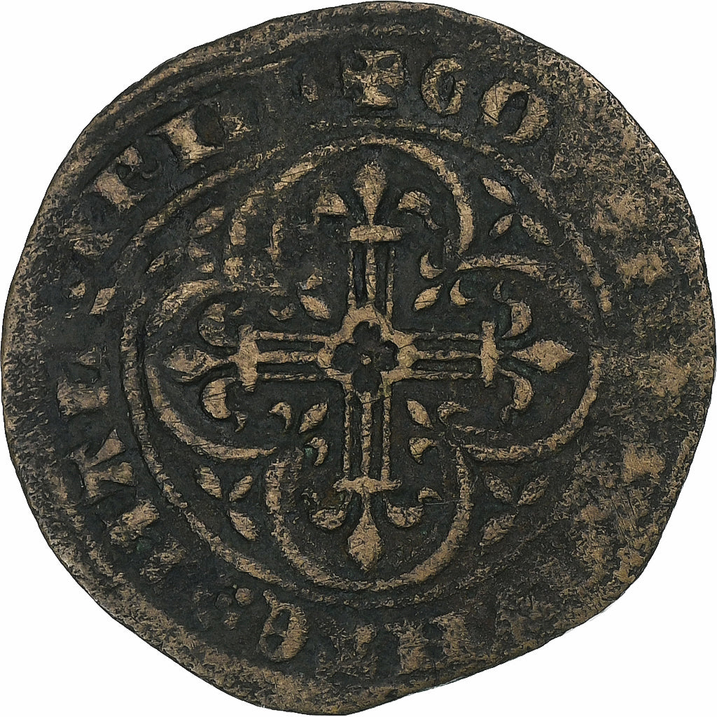 France, jeton de compte au roi debout, Philippe IV le Bel?, n.d., Cuivre, TB+