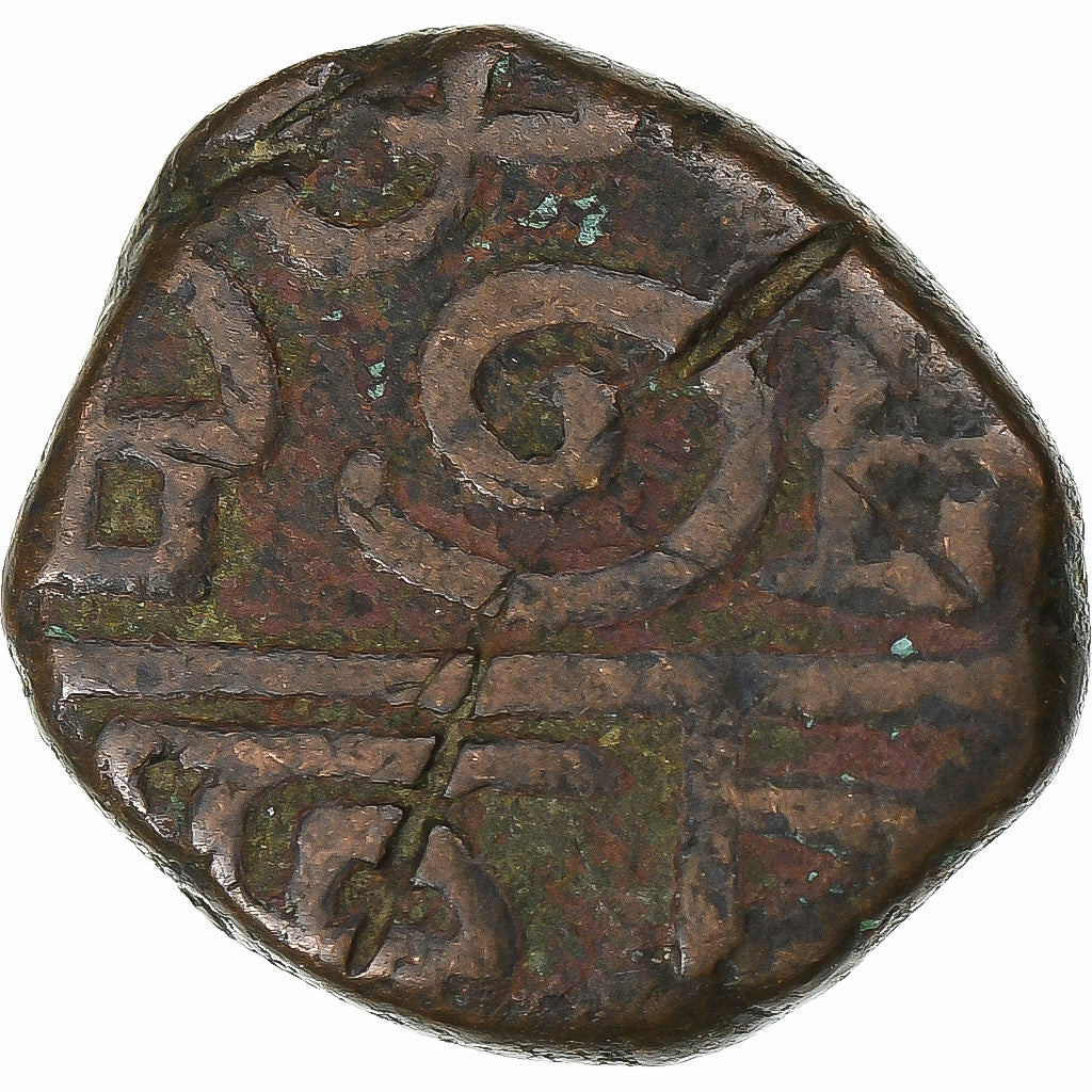 India francesa, Louis XV, Doudou, n.d. (1715-1774), Pondicherry, Bronce, BC+