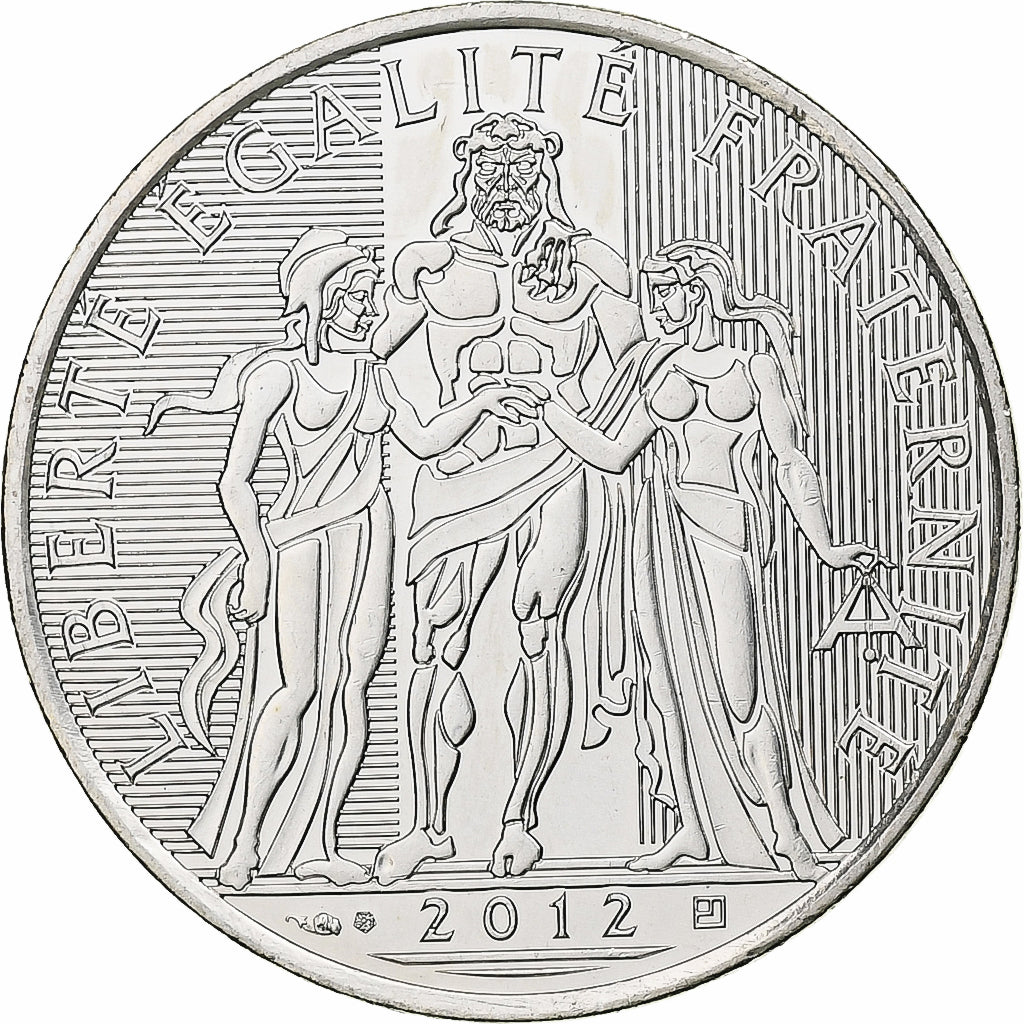 Francja, 10 Euro, Hercule, 2012, MDP, Srebro, MS(63)
