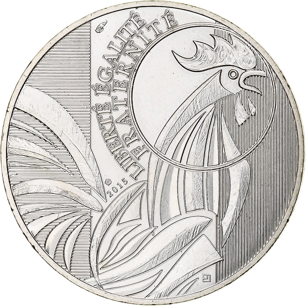 France, 10 Euro, Coq, 2015, MDP, Silver, MS(63)