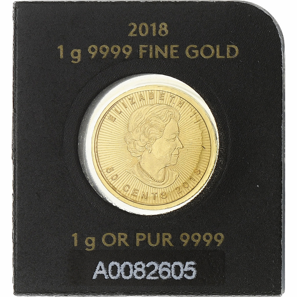 Canada, Elizabeth II, 50 Cents, Maple Leaf, 2018, Ottawa, Gold, MS(65-70)