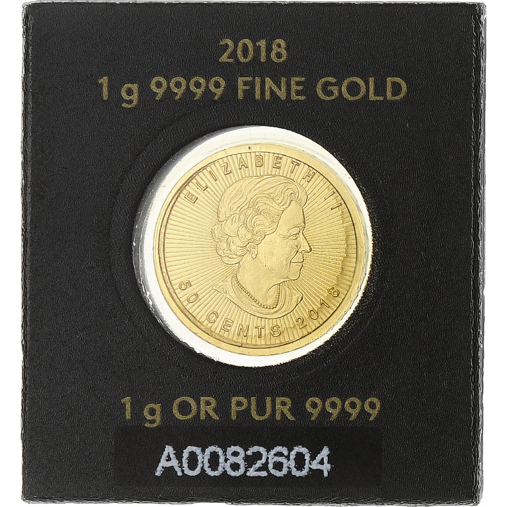 Canada, Elizabeth II, 50 Cents, Maple Leaf, 2018, Ottawa, Gold, MS(65-70)
