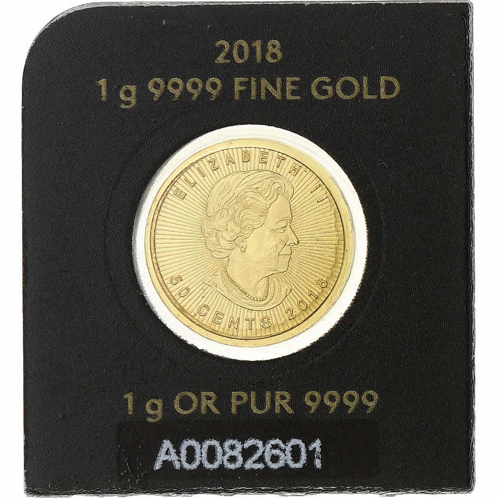 Canada, Elizabeth II, 50 Cents, Maple Leaf, 2018, Ottawa, Gold, MS(65-70)
