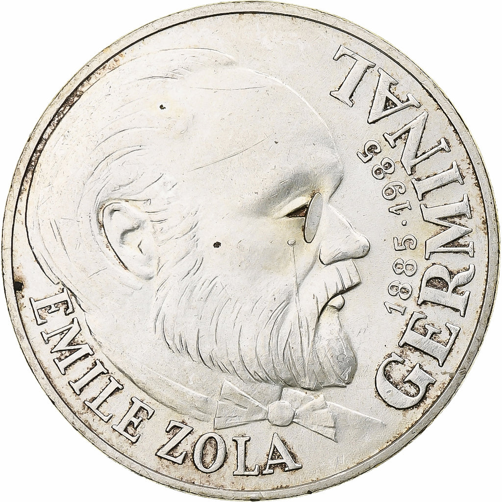 France, 100 Francs, Emile Zola Germinal, 1985, MDP, Silver, MS(63)