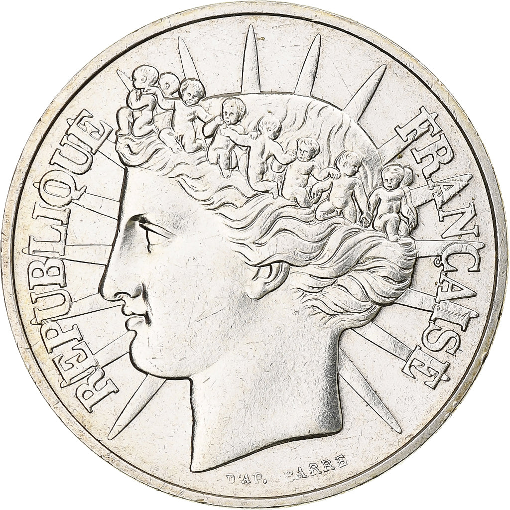 Francia, 100 Francs, Fraternité, 1988, MDP, Plata, SC