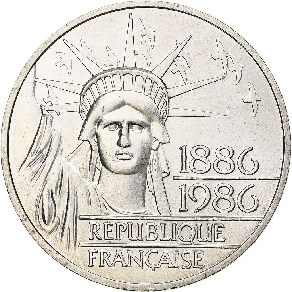 France, 100 Francs, Statue de la Liberté, 1986, MDP, Argent, SPL