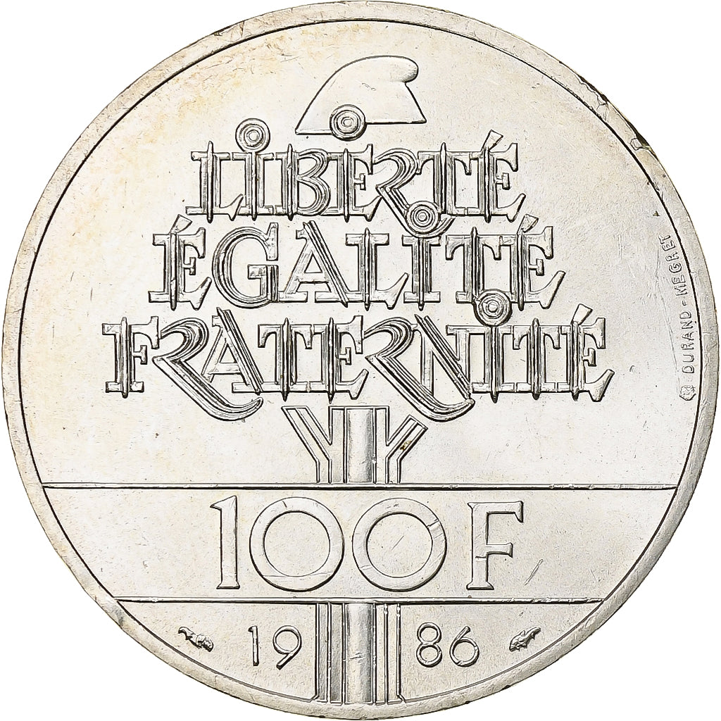 France, 100 Francs, Statue de la Liberté, 1986, MDP, Argent, SPL