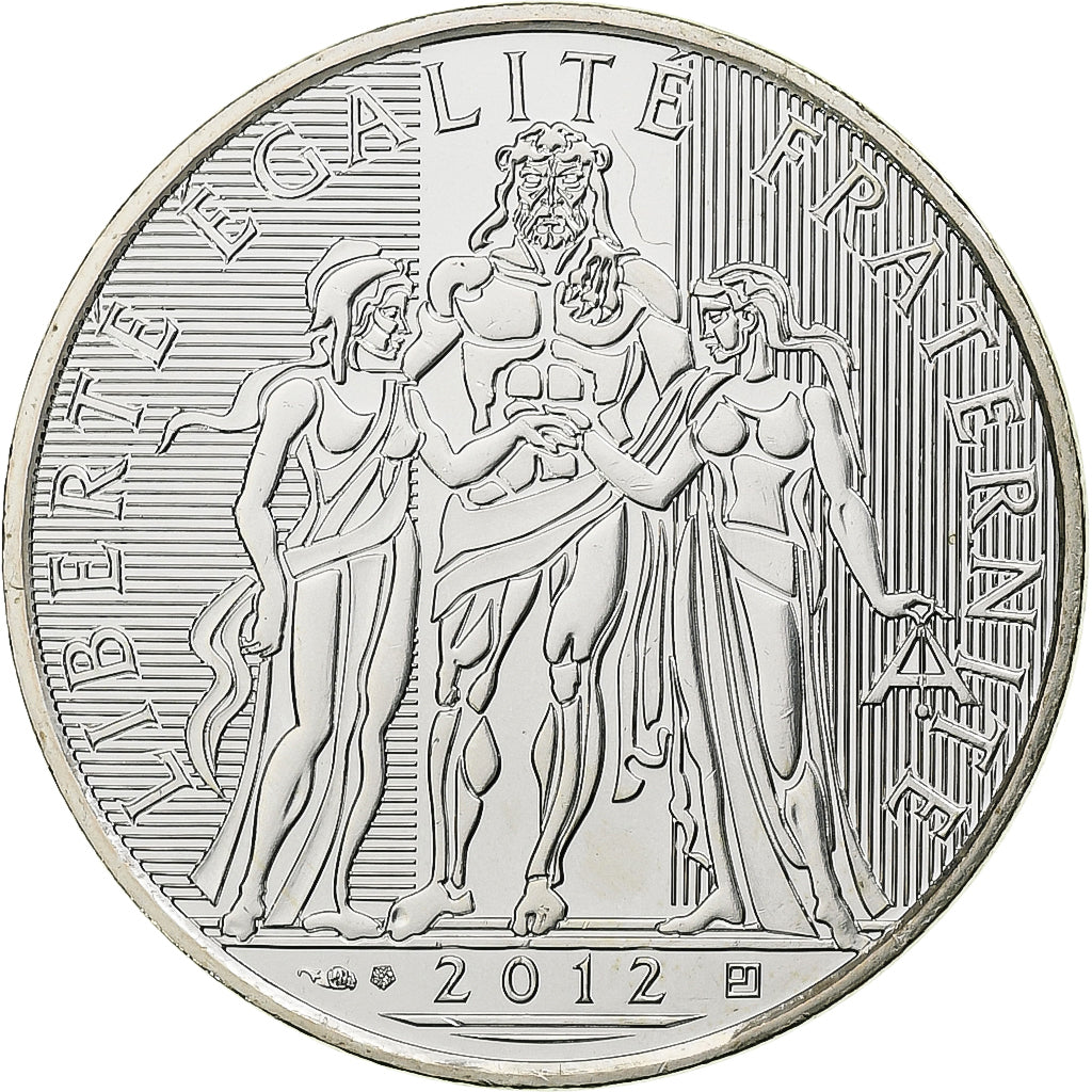 France, 10 Euro, Hercule, 2012, MDP, Silver, MS(64)